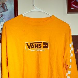 Vans off the wall yellow checkered Long sleeve